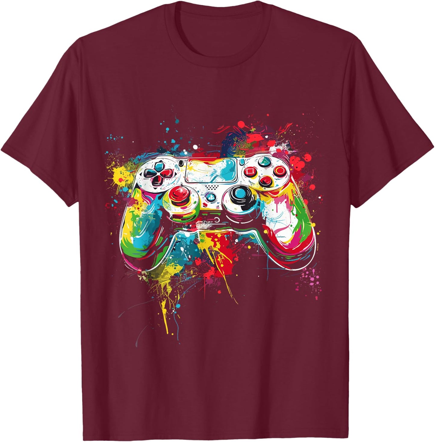 Control All The Things Video Game Controller Gamer Boys Men T-Shirt - T-Shirt | Maroon