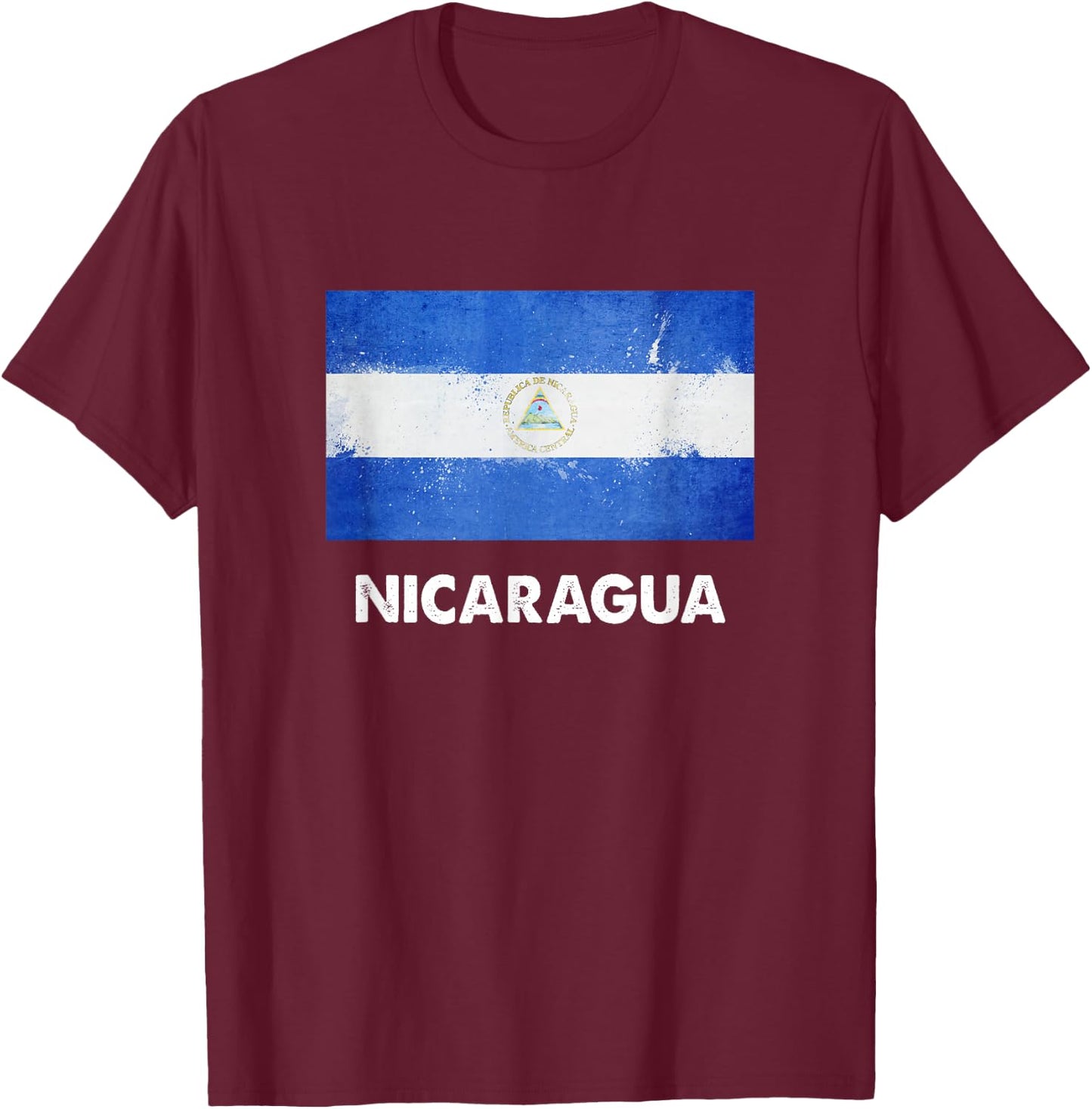 Nicaragua flag shirt, Nicaragua T-Shirt - T-Shirt | Maroon