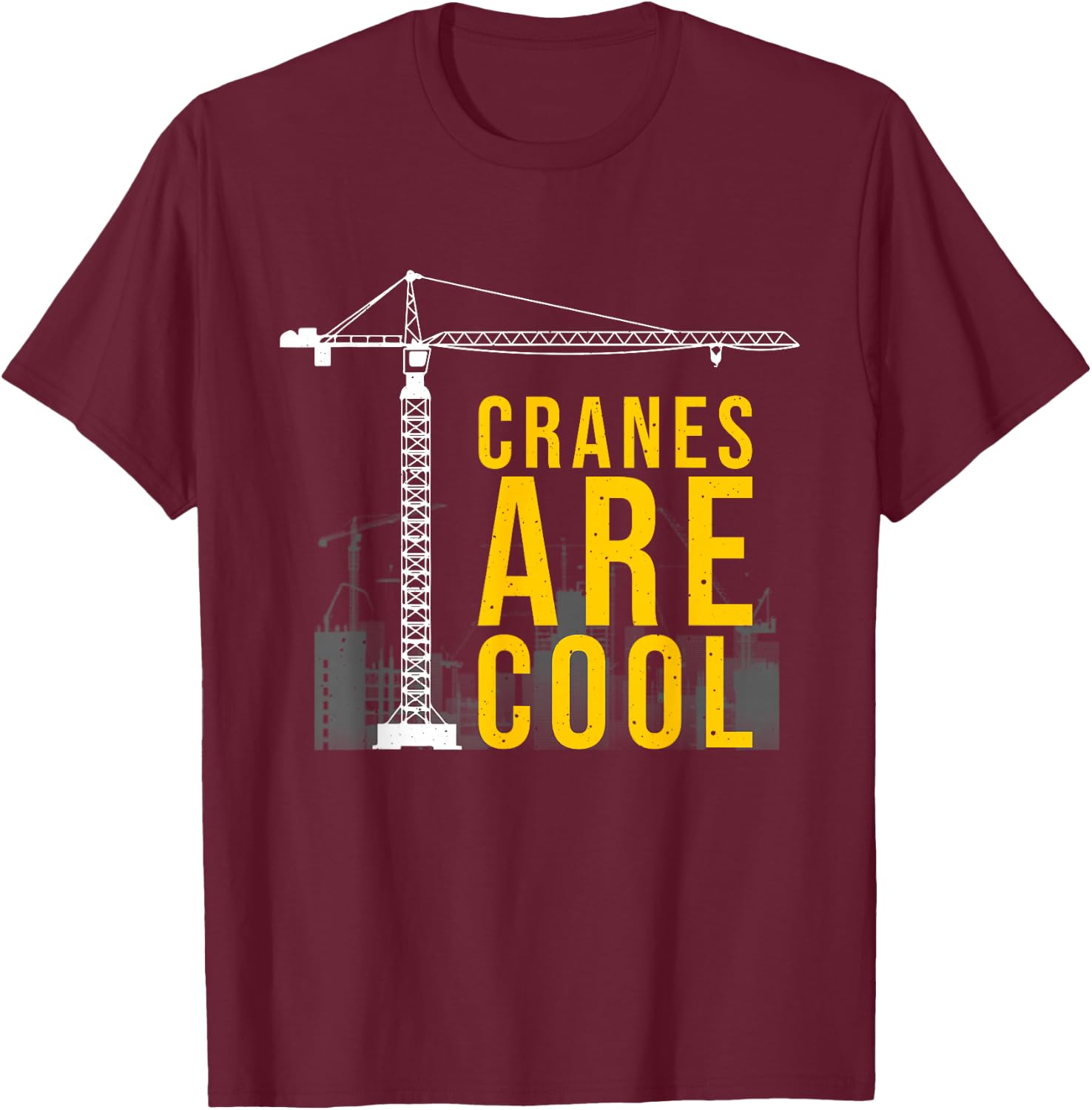 Funny Crane Operator Gift Construction Tower Crane Kids Boys T-Shirt - T-Shirt | Maroon