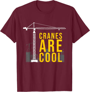 Funny Crane Operator Gift Construction Tower Crane Kids Boys T-Shirt - T-Shirt | Maroon