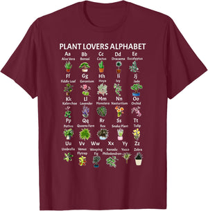 Plant Lovers Alphabet Gardener Gardening Garden Lover T-Shirt - T-Shirt | Maroon