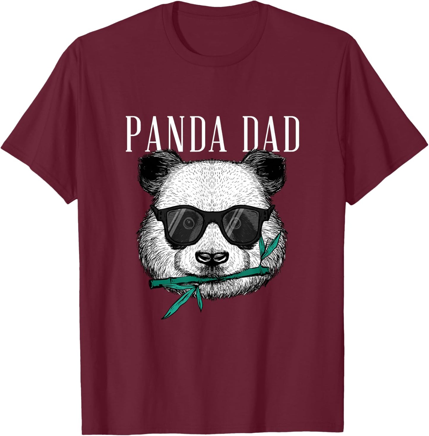 Papa Panda Bear - Coolster Father Funny Father's Day Sunglasses T-Shirt - T-Shirt | Maroon