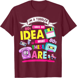 80s Outfit Ideas for Toddlers & 80s Theme Kids 80s Nostalgia T-Shirt - T-Shirt | Maroon