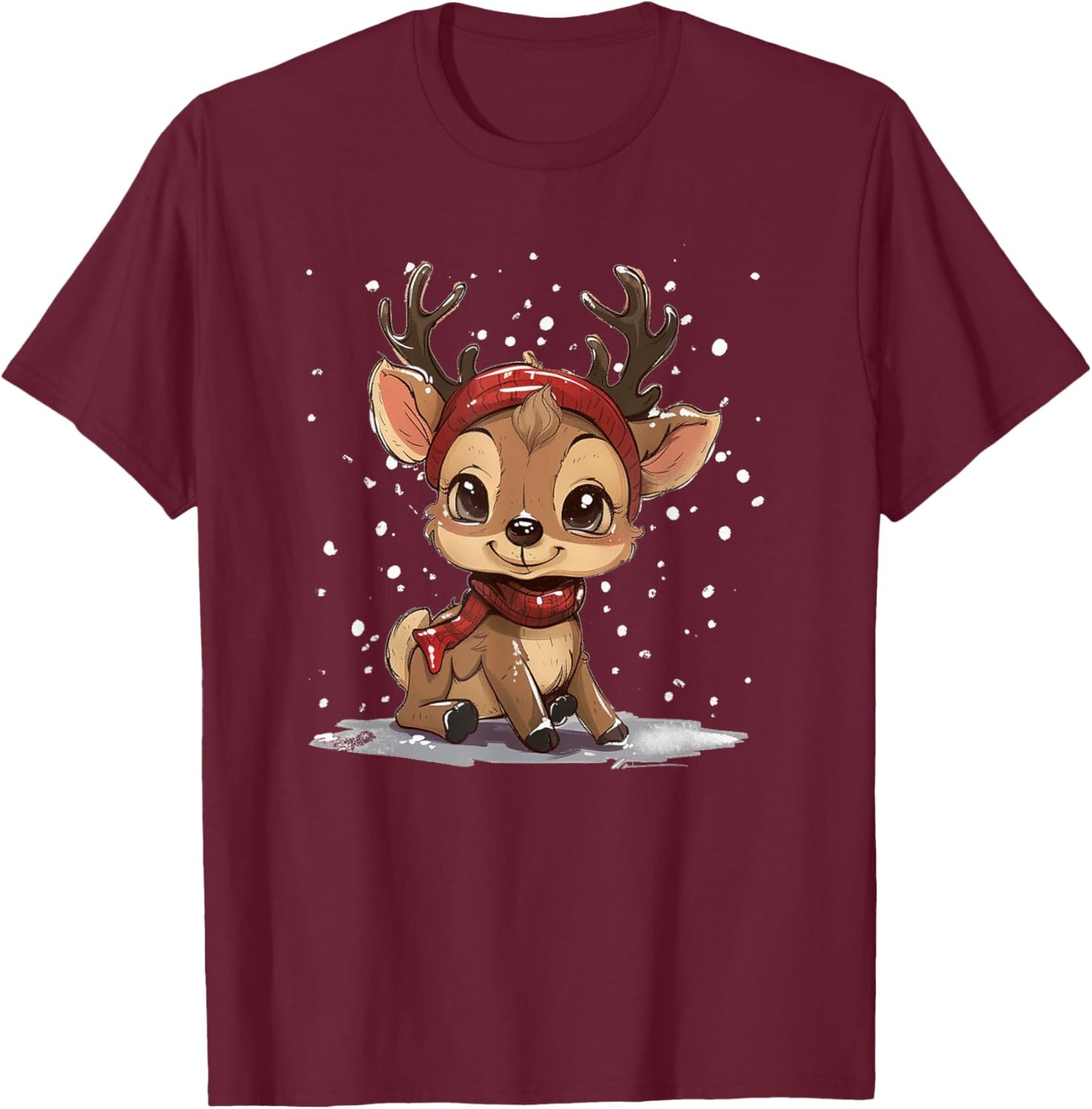 Baby Reindeer Costume for funny Festive Season T-Shirt - T-Shirt | Maroon