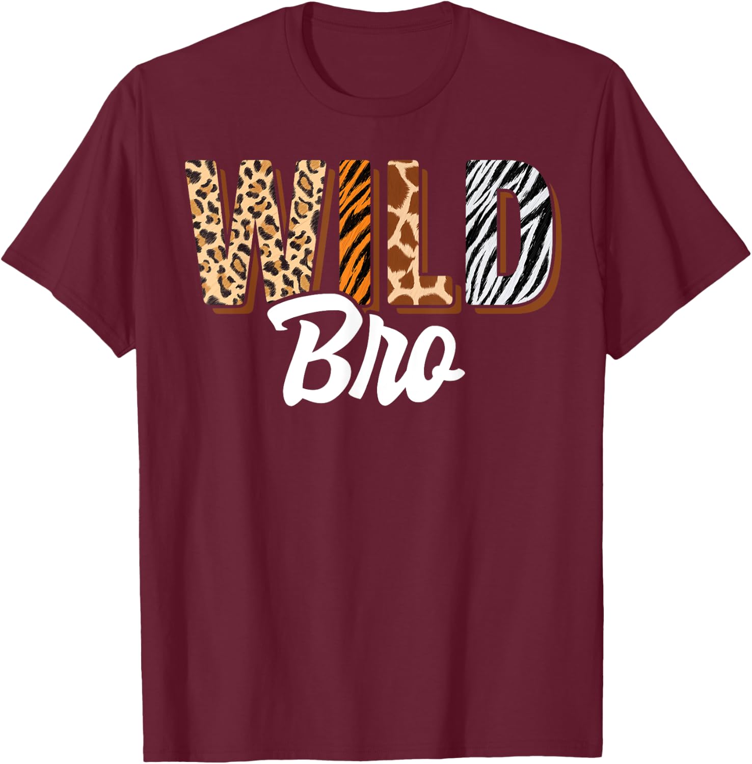 Wild Bro Zoo Born Two be Wild B-day Safari Jungle Animal T-Shirt - T-Shirt | Maroon