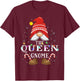 The Queen Gnome Family Christmas Pajama Party T-Shirt - T-Shirt | Maroon