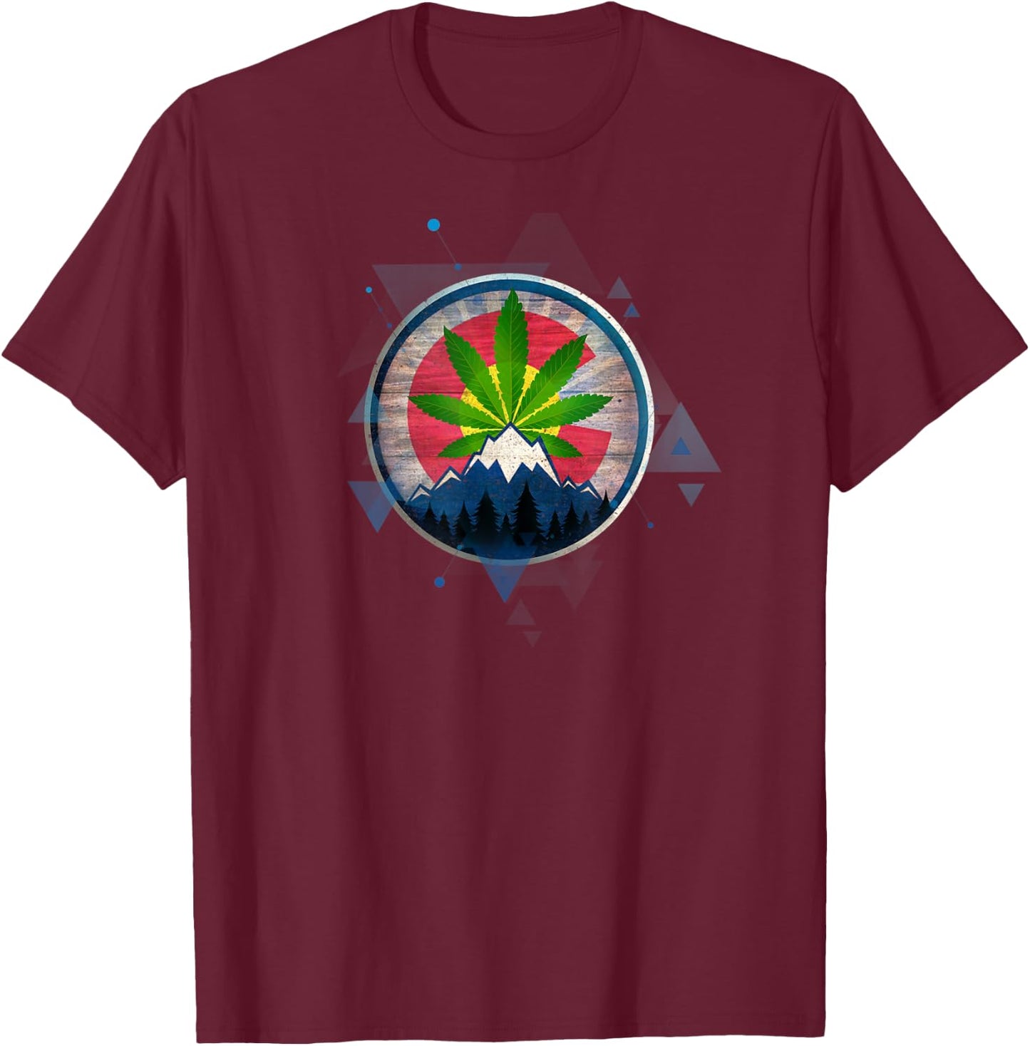 Colorado Weed Leaf Marijuana Pot T-Shirt - T-Shirt | Maroon