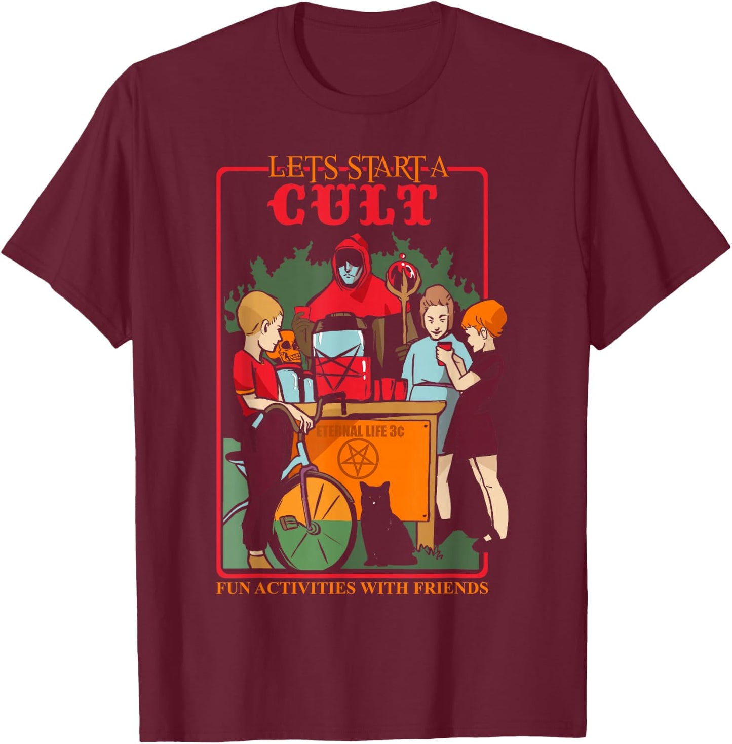 Blackcraft Cult Games Occult Witchcraft Satan Pentagram T-Shirt - T-Shirt | Maroon