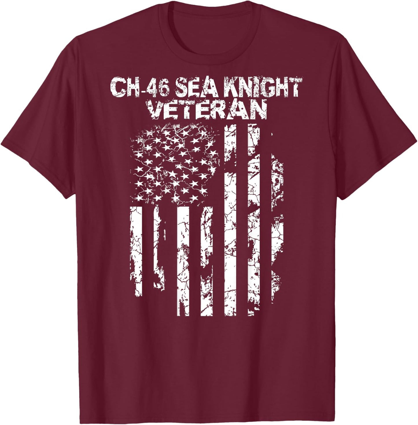 CH-46 Sea Knight Veteran T-Shirt - T-Shirt | Maroon