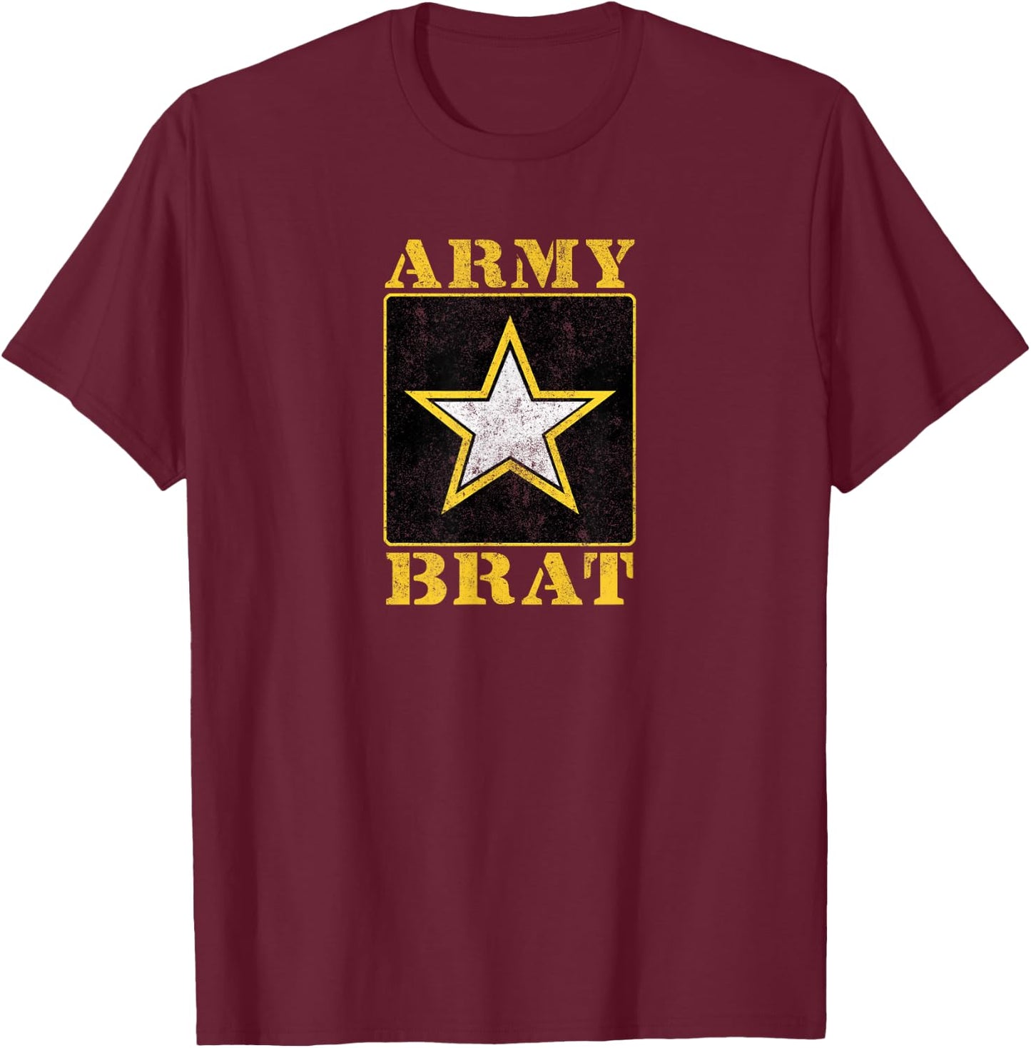 Military Themed Playful Patriotic United States Army Brat T-Shirt - T-Shirt | Maroon