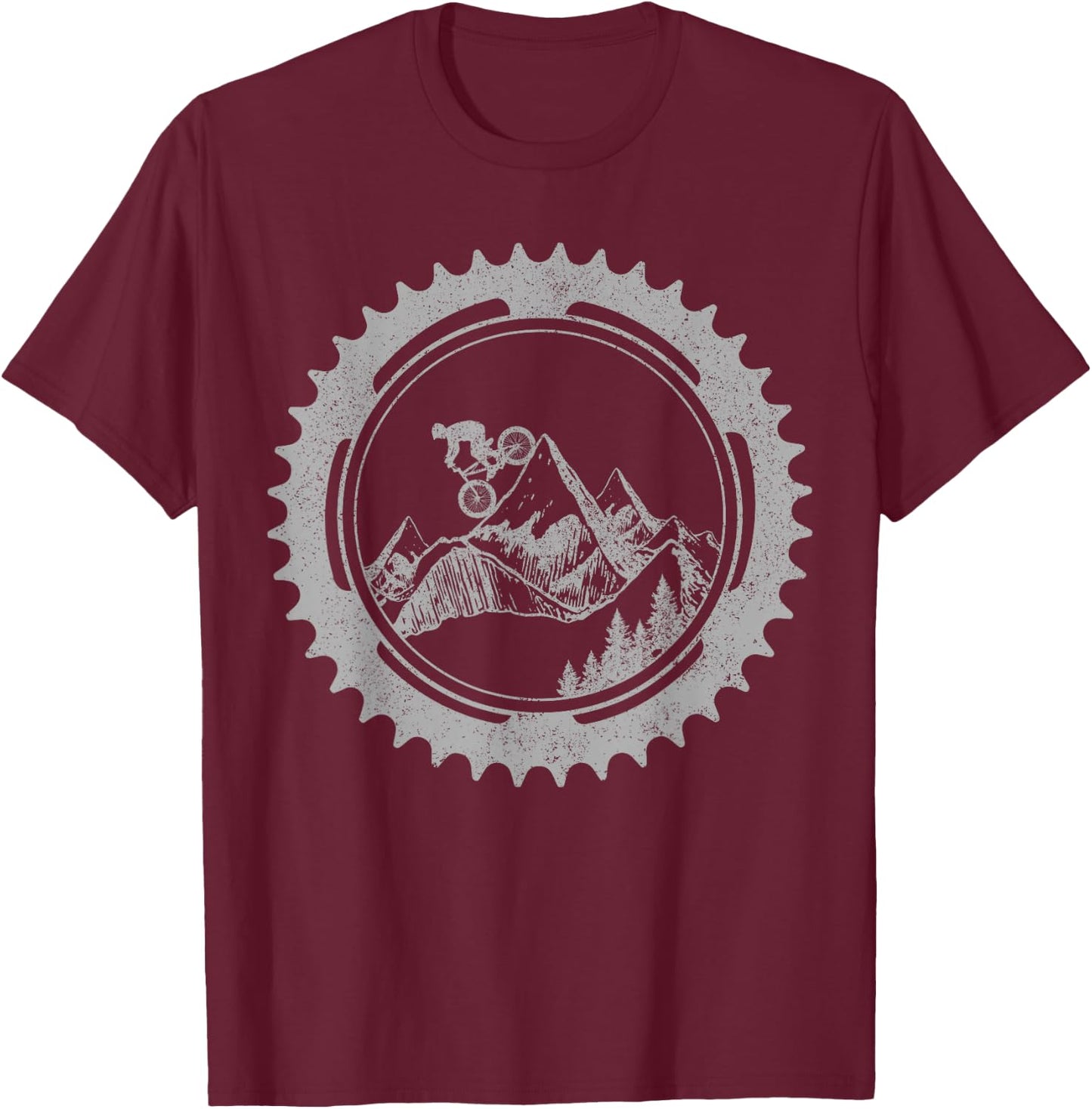 Mountain Bike Downhill MTB Mountain Biker Gift T-Shirt - T-Shirt | Maroon