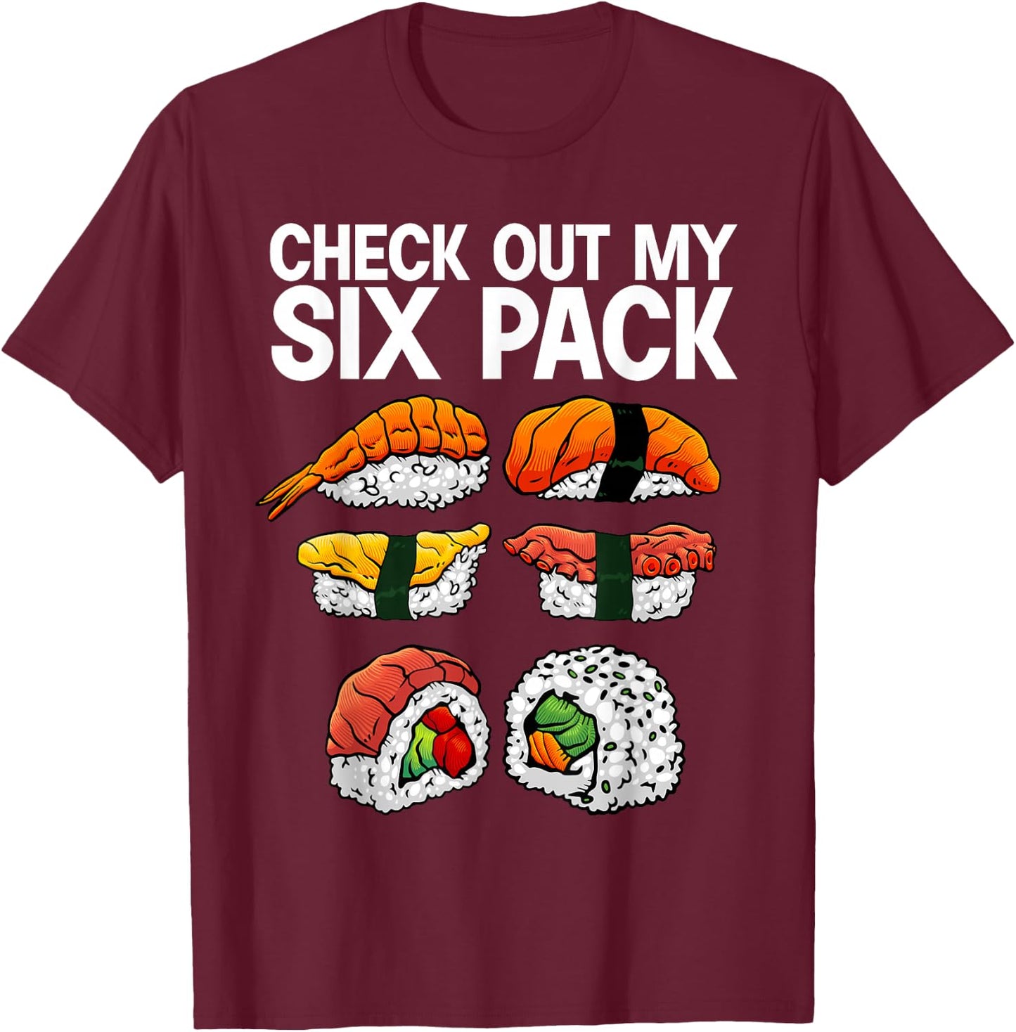 Cool Sushi Women Salmon Sushi Lovers Japanese Food T-Shirt - T-Shirt | Maroon