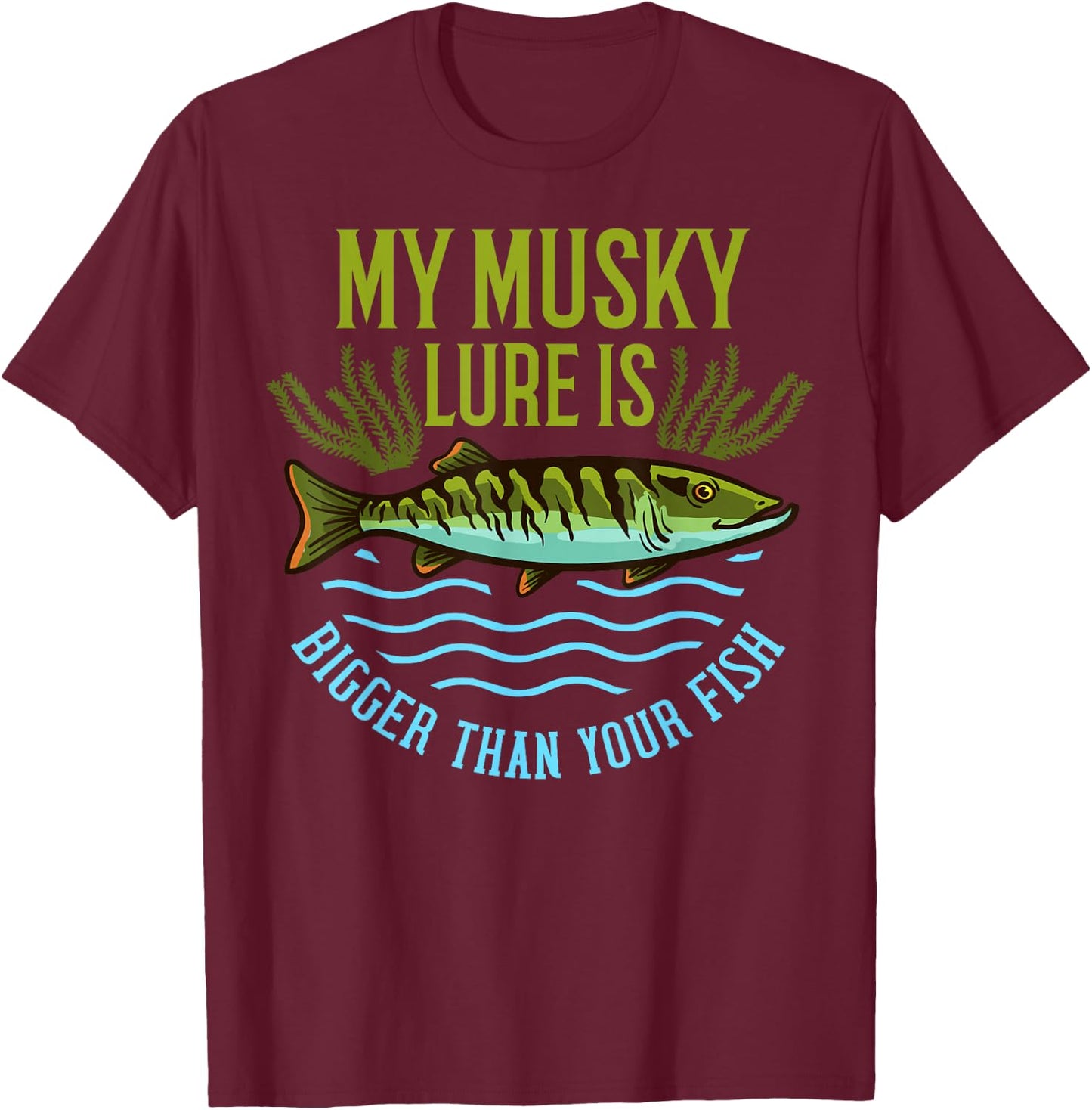 Musky Fishing Gift Muskie Lure Muskellunge T-Shirt - T-Shirt | Maroon