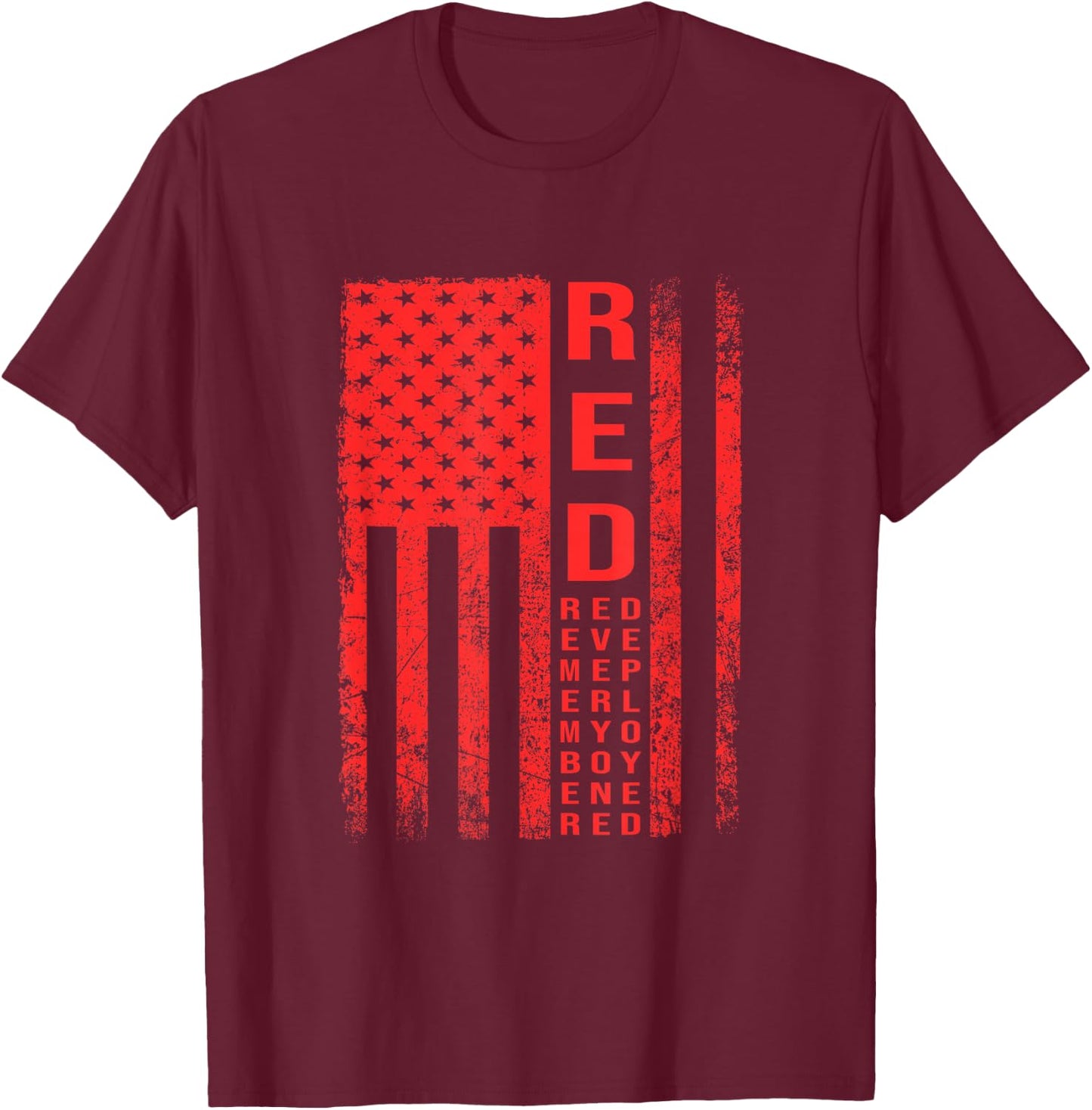 Red Friday Flag - Deployment Outfit Military Support T-Shirt - T-Shirt | Maroon