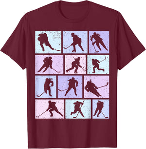 Hockey Girls Ice Hockey Women Youth Kids T-Shirt - T-Shirt | Maroon