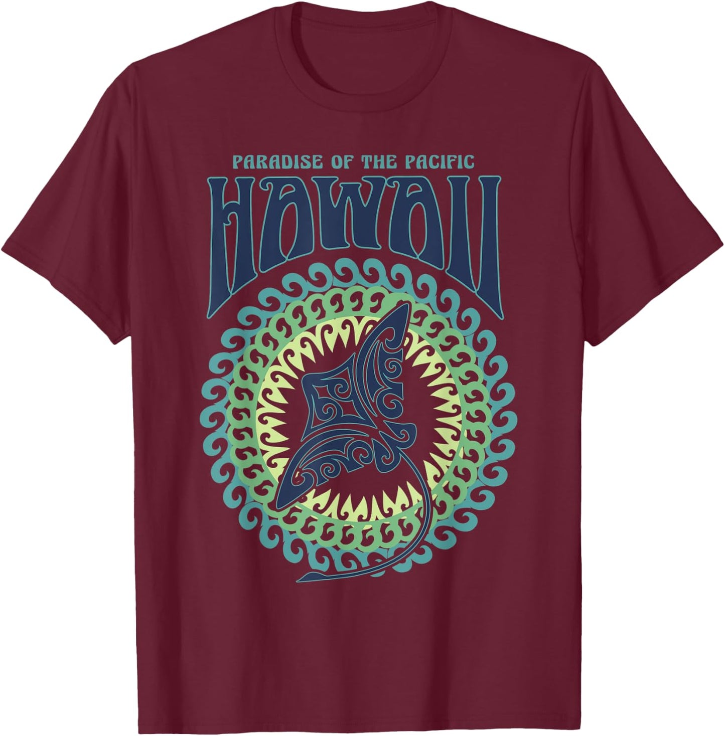 Hawaiian Stingray, Hawaii shirt for tourist, Tribal shirt T-Shirt - T-Shirt | Maroon