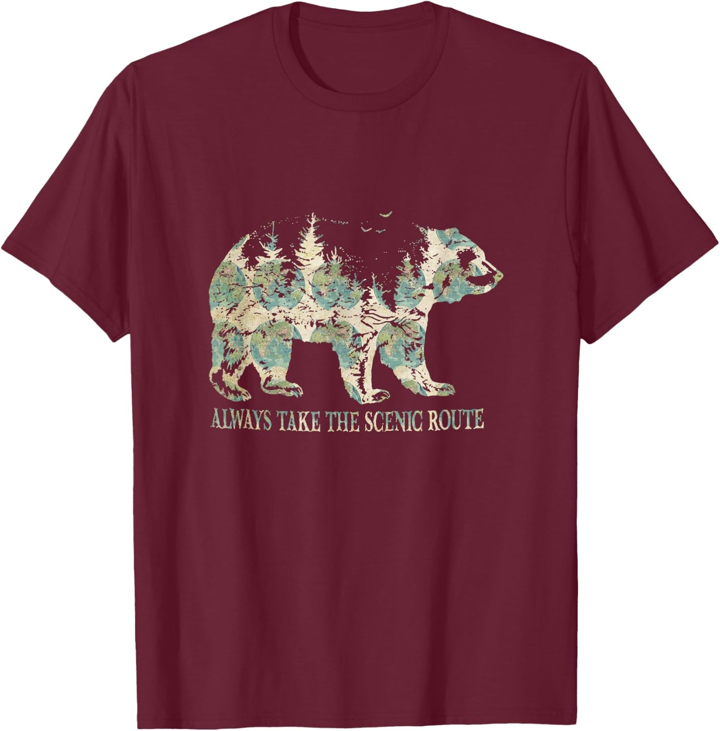 Always Take The Scenic Route T-Shirt - T-Shirt | Maroon