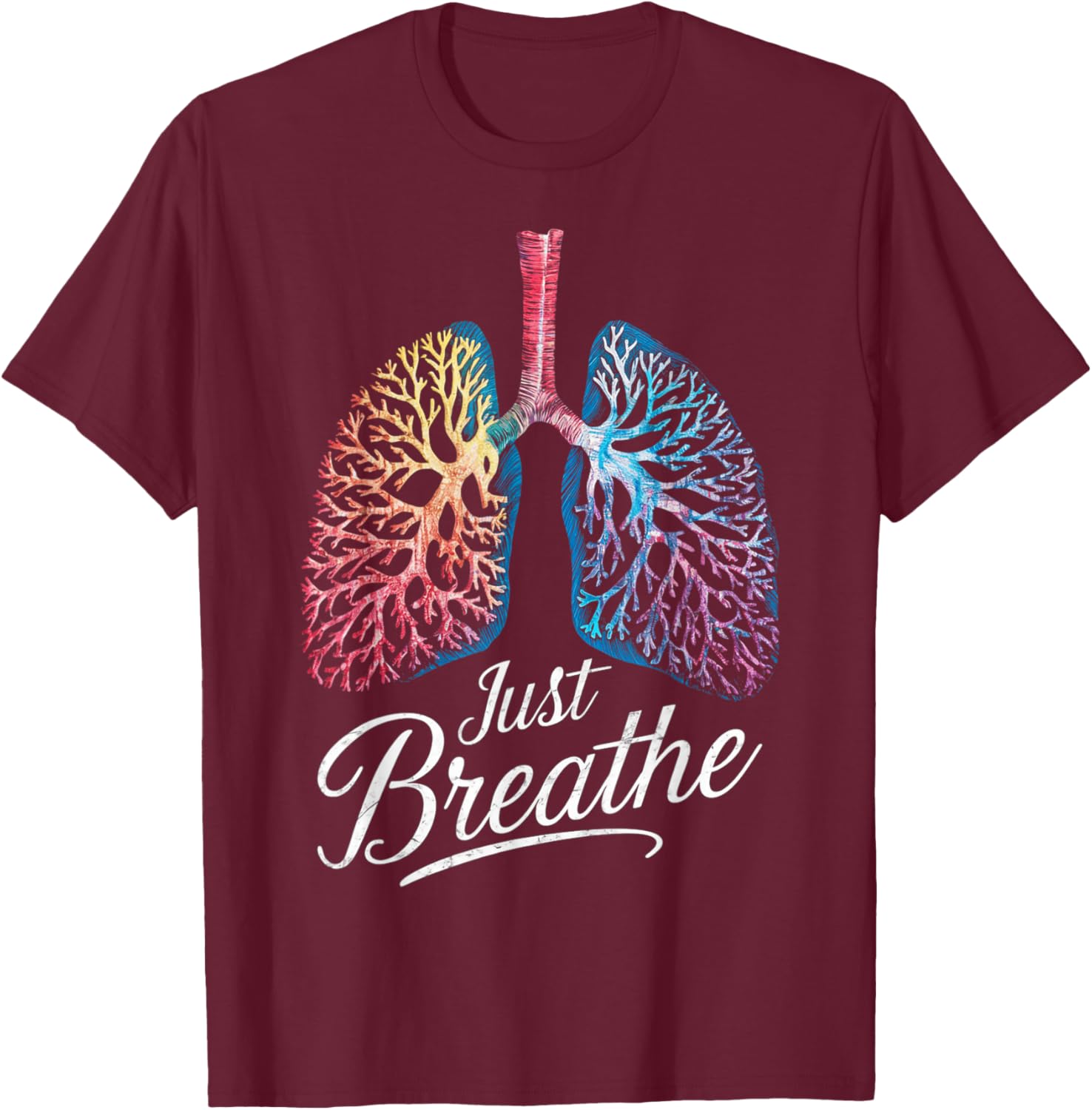 Positive Thinking Lungs Science Medical Doctor T-Shirt - T-Shirt | Maroon
