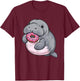 Cute Donut Manatee T-Shirt - T-Shirt | Maroon