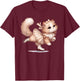 Girl Who Loves Cats And Ice Skating Cat Ice Skating T-Shirt - T-Shirt | Maroon