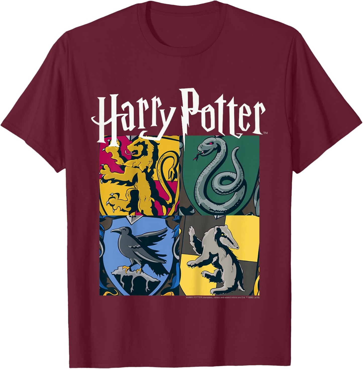 Kids Harry Potter House Crest Panels T-Shirt - T-Shirt | Maroon