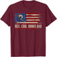 Reel Cool Bonus Dad American USA Flag Funny Fishing/Fish T-Shirt - T-Shirt | Maroon