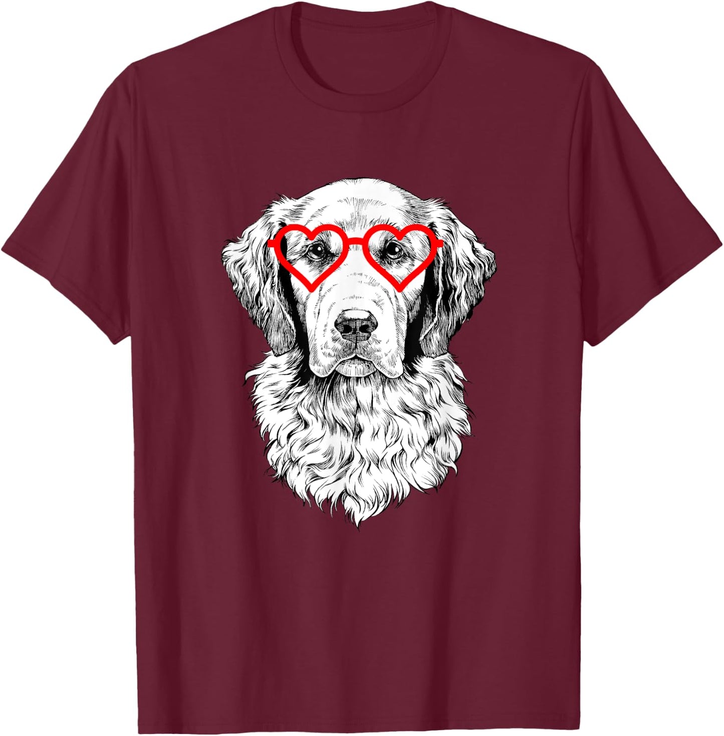 Golden Retriever Valentines Day Dog mom Dog Lover Men Women Girls Kids T-Shirt - T-Shirt | Maroon