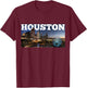 Houston City Skyline - Downtown Cityscape Photo Souvenir T-Shirt - T-Shirt | Maroon