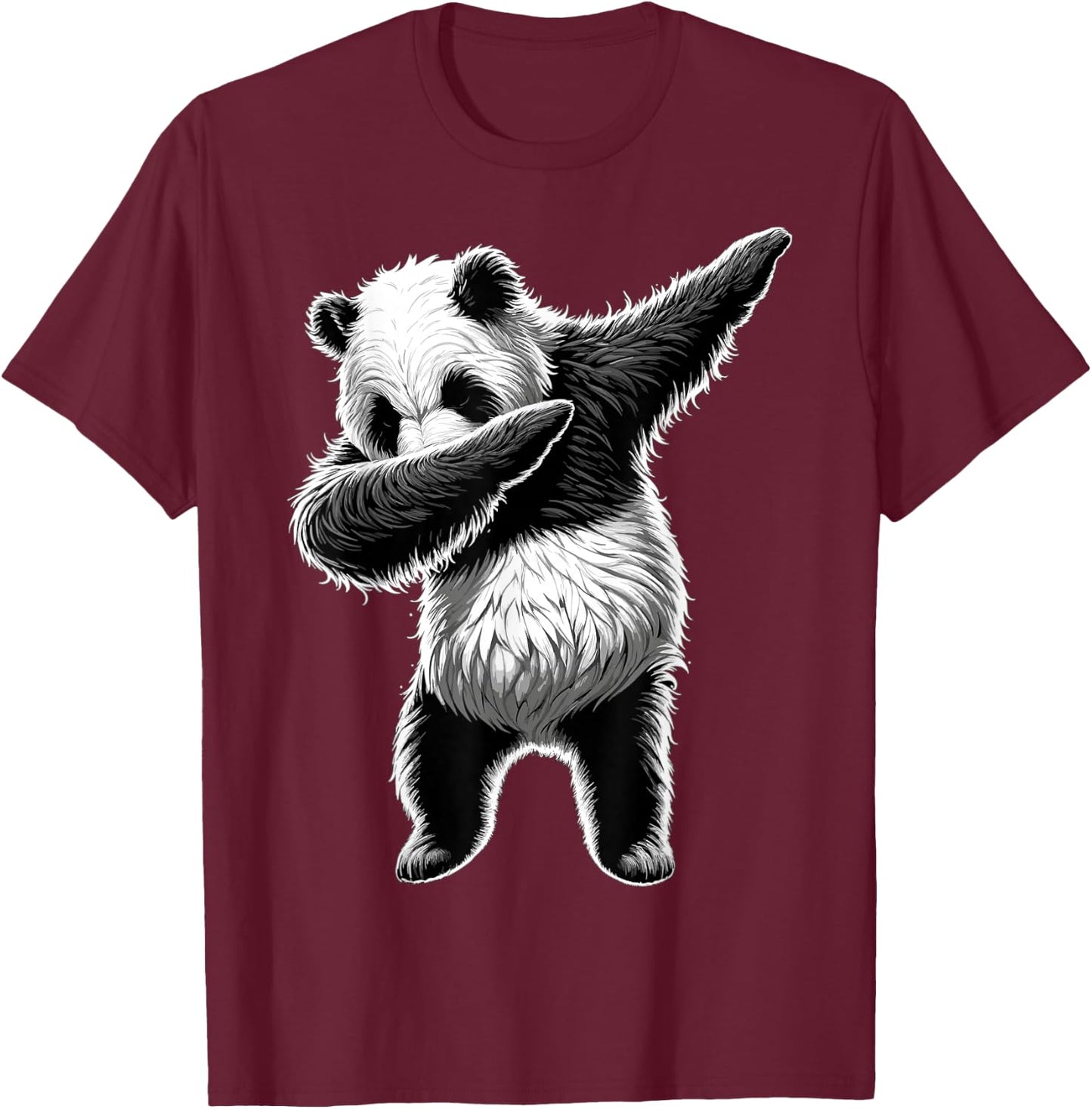 Panda Bear Dabbing Panda T-Shirt - T-Shirt | Maroon