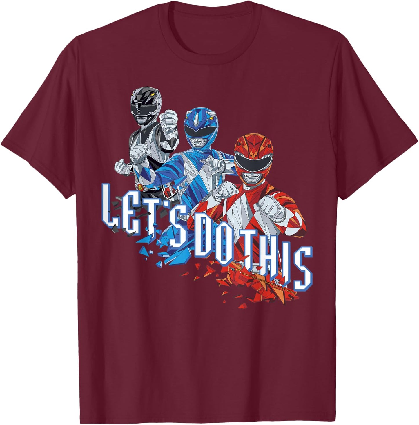 Power Rangers Power Up Red Vintage Logo T-Shirt - T-Shirt | Maroon
