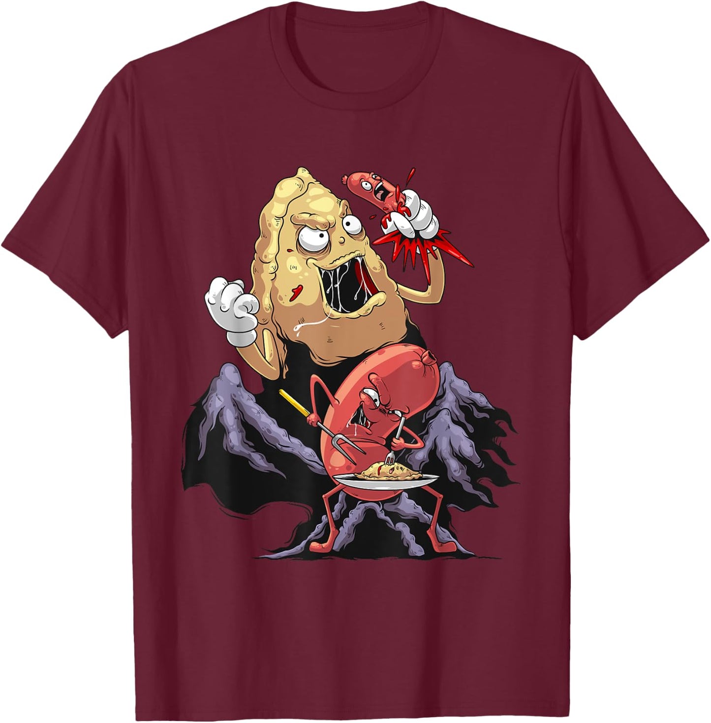 Cool Pierogi And Kielbasa Polish Food | Funny Foodie Gift T-Shirt - T-Shirt | Maroon