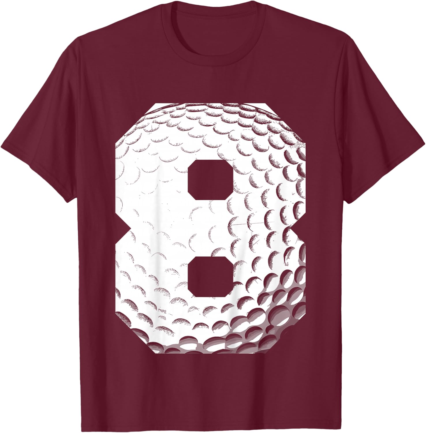 Kids 8th Birthday Boy Golf Player Golf 8 Years Old T-Shirt - T-Shirt | Maroon