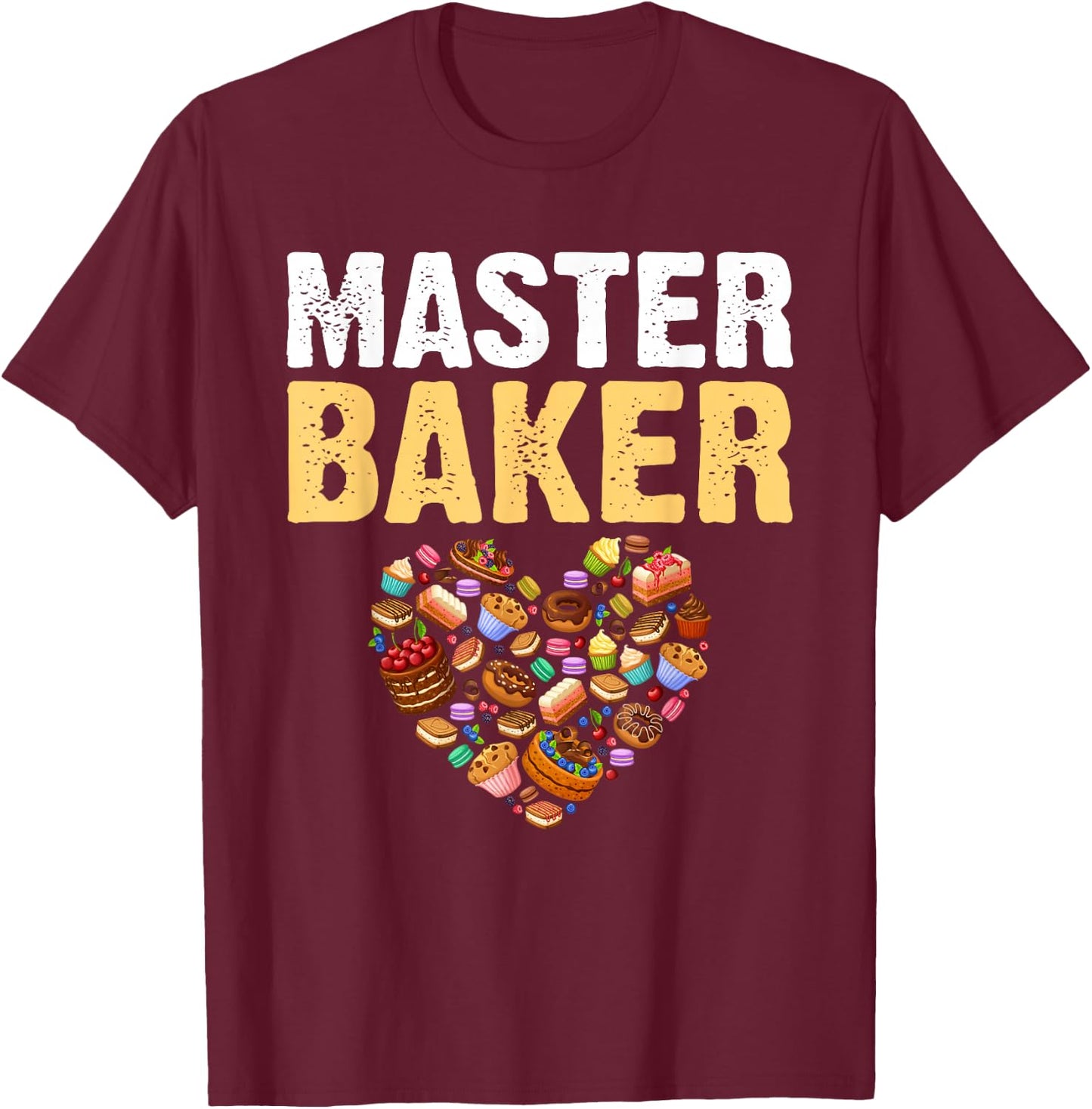 Funny Retro Vintage Baking Master Baker T-Shirt - T-Shirt | Maroon