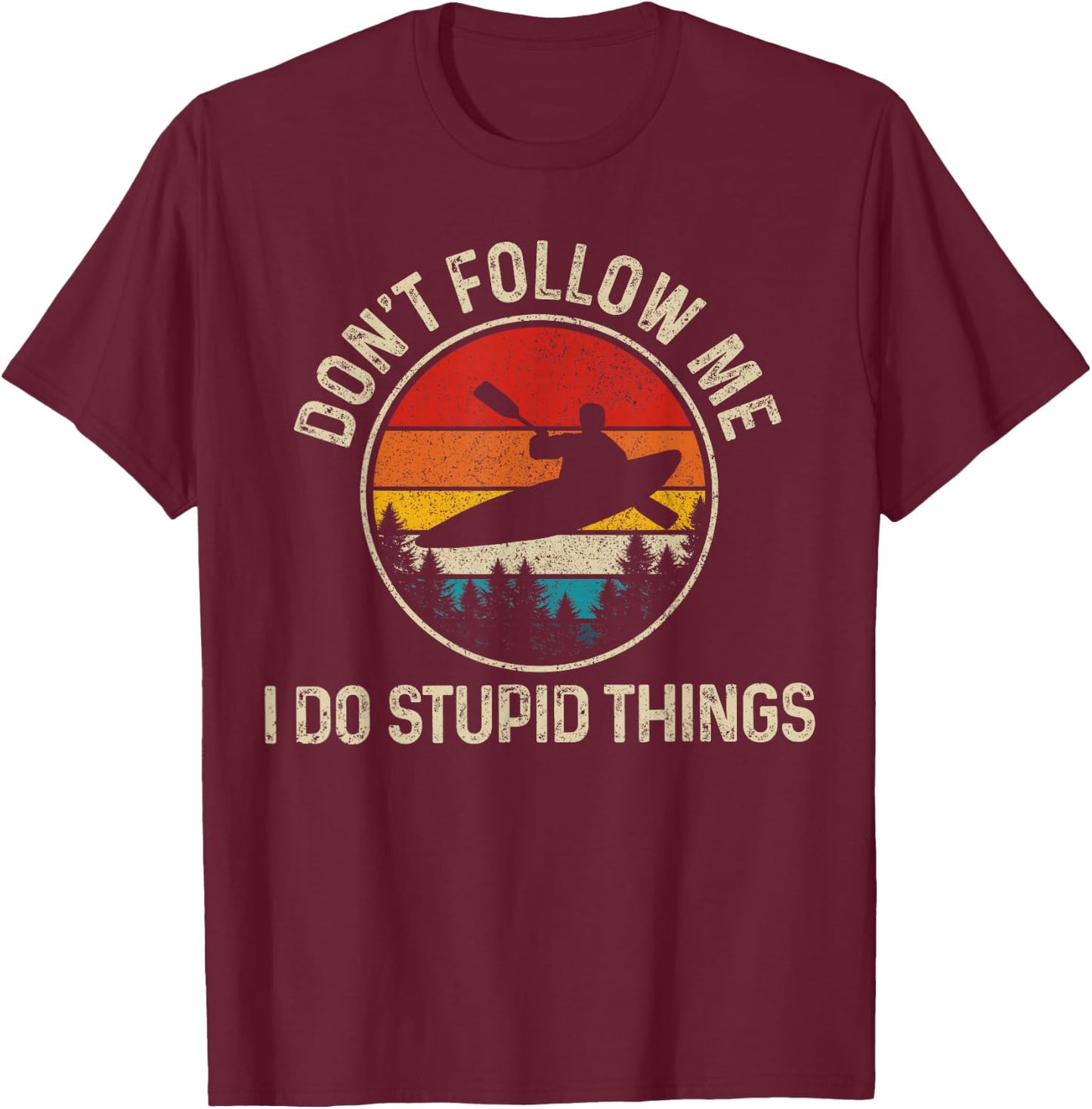 Kayak Vintage Kayaking Kayak Rafting Funny Gift T-Shirt - T-Shirt | Maroon