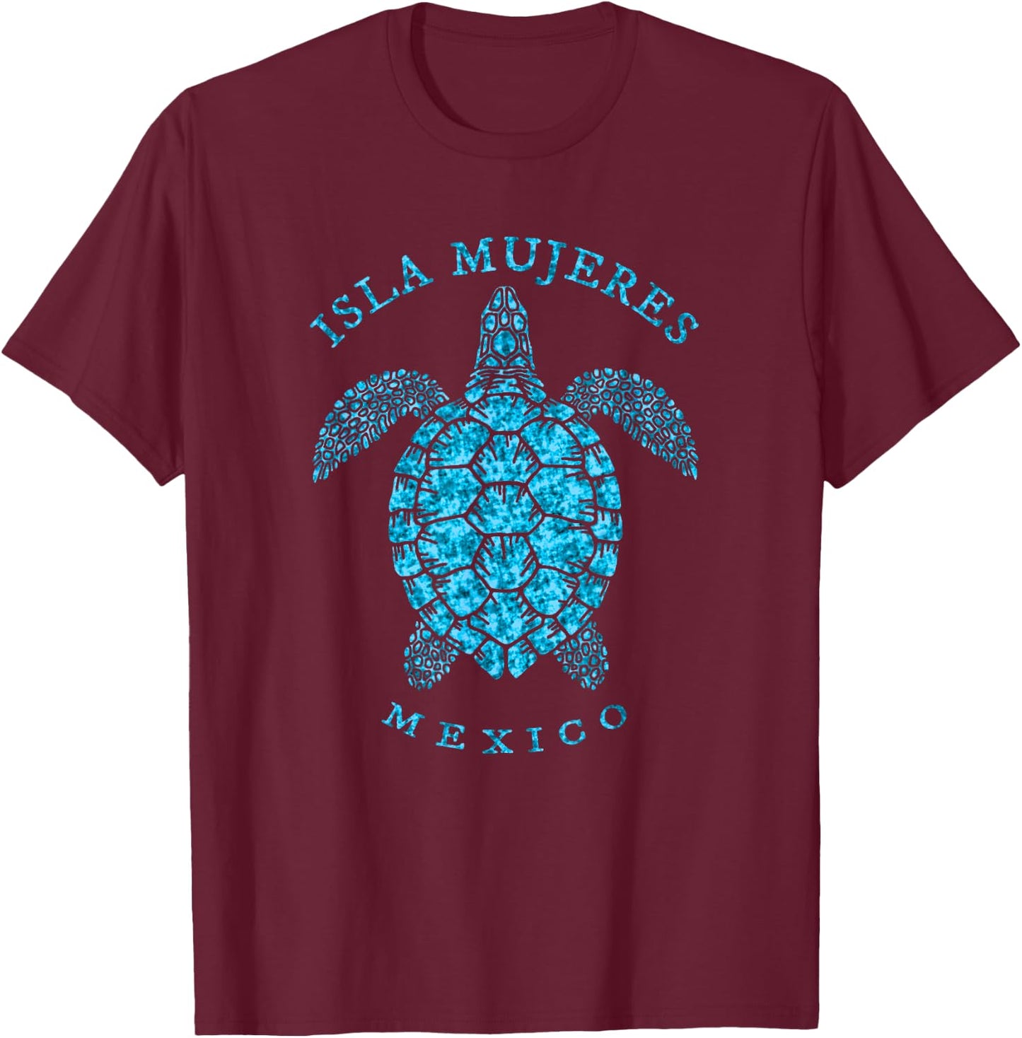 Retro Isla Mujeres Mexico Beach Sea Turtle Vacation Souvenir Women Kids T-Shirt - T-Shirt | Maroon