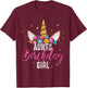 Aunt Of The Birthday Girl Aunt Gift Unicorn Birthday T-Shirt - T-Shirt | Maroon