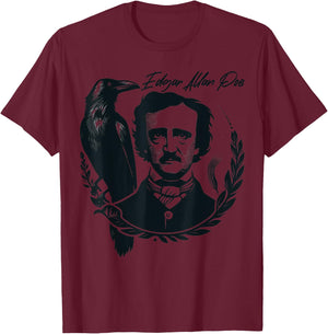 Gothic Edgar Allan Poe Dark Academia Literature Poet T-Shirt - T-Shirt | Maroon