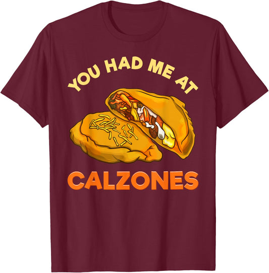 Calzone Italian Pizza Food Gift T-Shirt - T-Shirt | Maroon