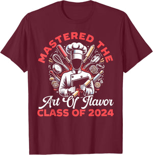 Chef Culinary Graduation Cooking Class Of 2024 Graduate T-Shirt - T-Shirt | Maroon