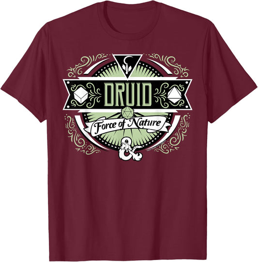 Dungeons & Dragons Druid Force Of Nature T-Shirt - T-Shirt | Maroon