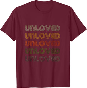 Love Heart Unloved Grunge Vintage Style Black Unloved T-Shirt - T-Shirt | Maroon
