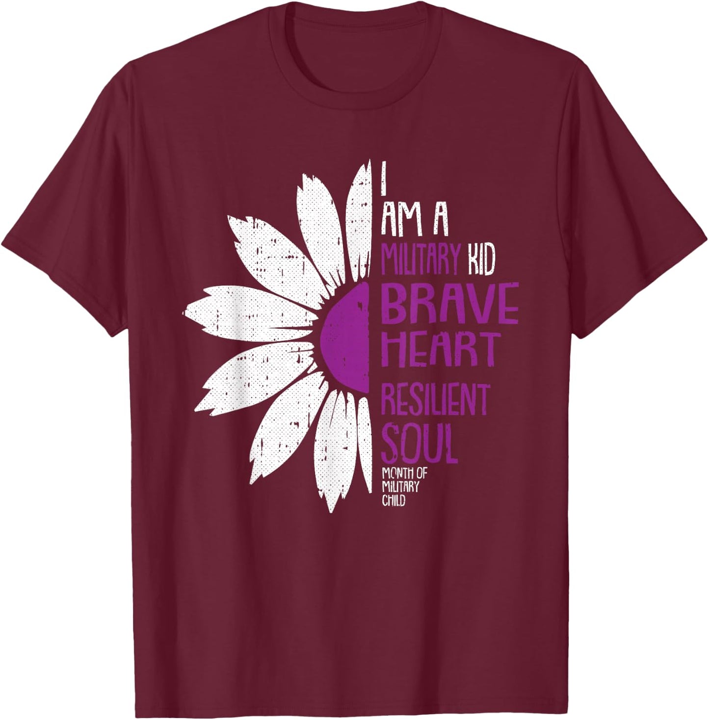 Im A Military Kid Month Of The Military Child Army Soldier T-Shirt - T-Shirt | Maroon