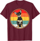 Vintage Retro Sunset Black Chihuahua Dog Men Women T-Shirt - T-Shirt | Maroon