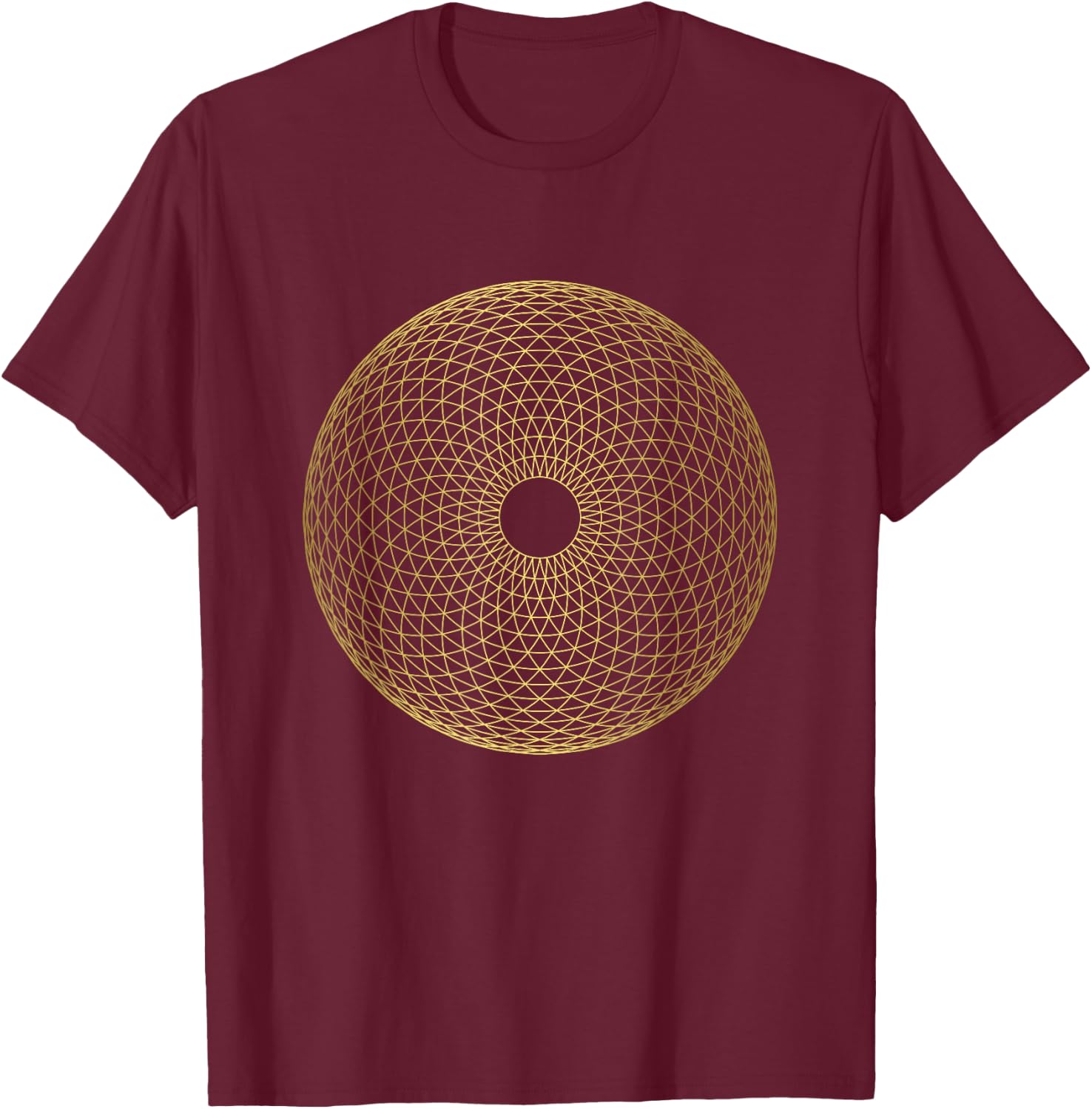 Sacred Geometry Torus Yantra Geometric Spiritual Mandala Art T-Shirt - T-Shirt | Maroon