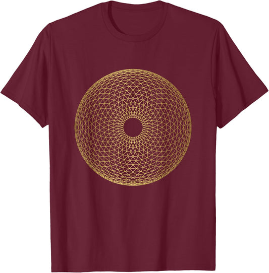 Sacred Geometry Torus Yantra Geometric Spiritual Mandala Art T-Shirt - T-Shirt | Maroon