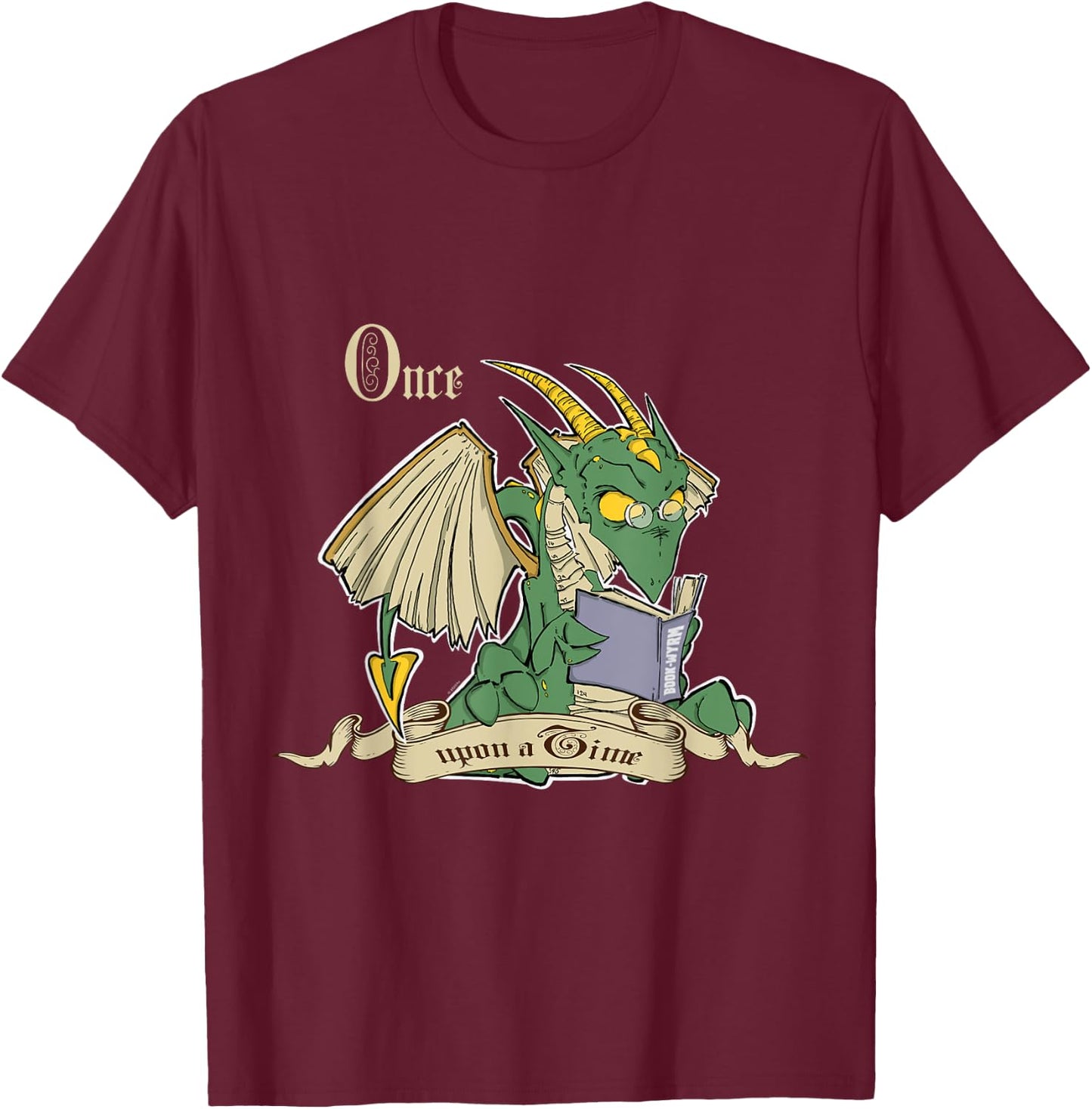 Book Wyrm T-Shirt - T-Shirt | Maroon