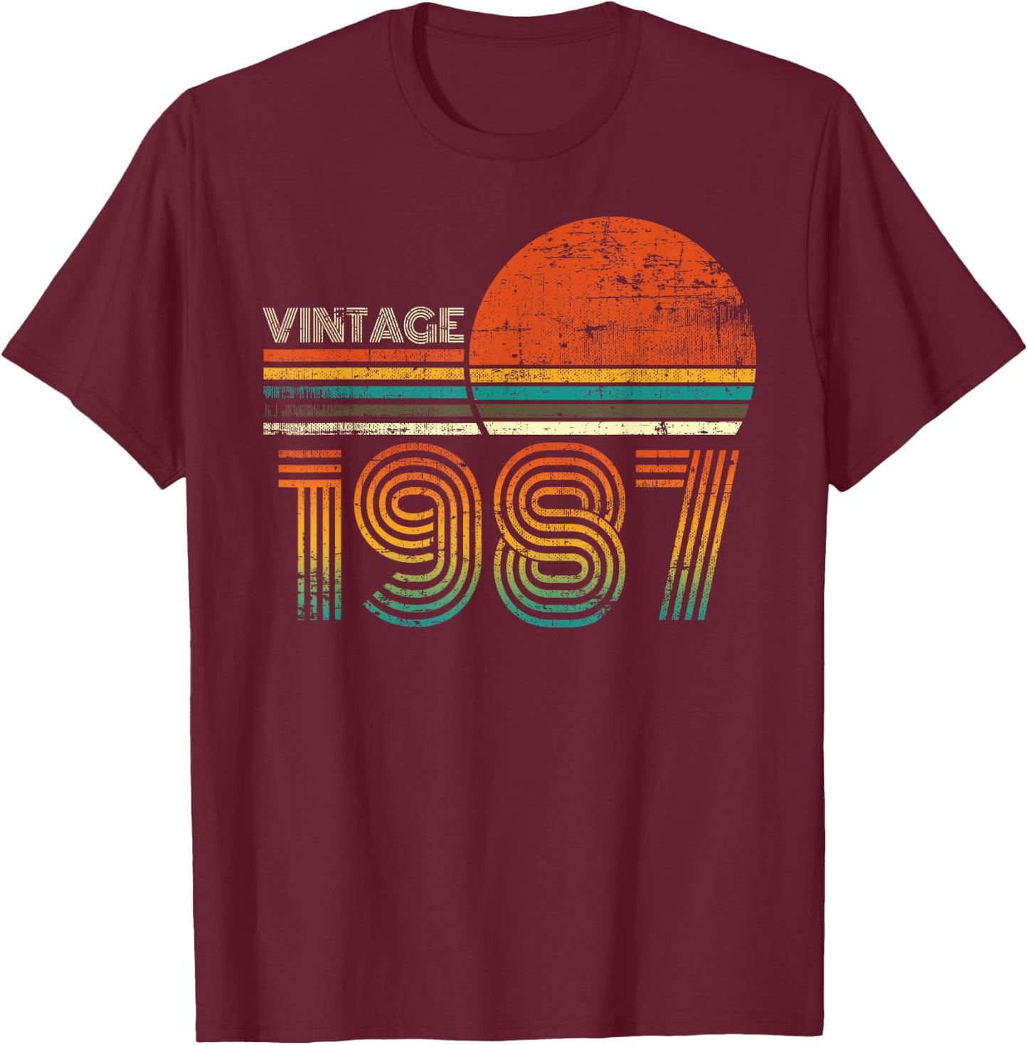 Made in 1987 34th Birthday Gifts 34 Quarantine Birthday Gift T-Shirt - T-Shirt | Maroon