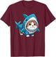 Cat in Shark Costume Men Women Kids T-Shirt - T-Shirt | Maroon
