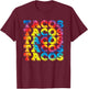 Retro Tacos Vintage Tie Dye Taco Tuesday Mexican T-Shirt - T-Shirt | Maroon