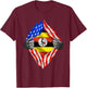 Super Ugandan Heritage Uganda Roots USA Flag T-Shirt - T-Shirt | Maroon